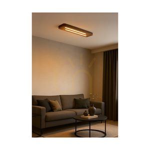 Stropné svietidlo Neele, 2xLED, 3000 K, 12 W, bukové a orechové drevo, 55 cm small 1