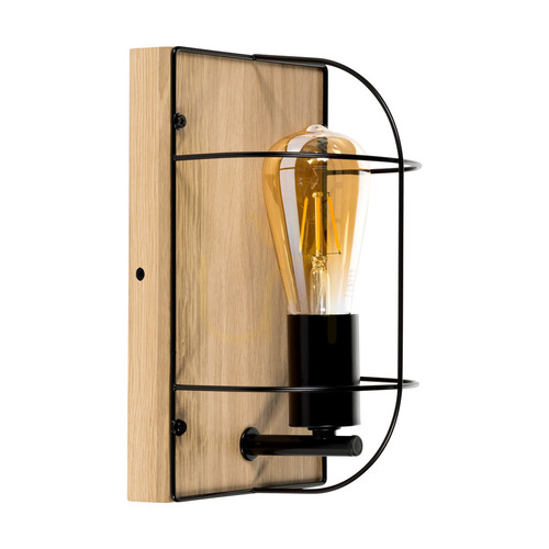 Skontrolujte Nástenná svietidlo Netuno 1xE27, max. 15 W, LED, olejovaný dub/čierny kov, 15 cm