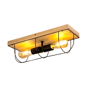 Nástenné svietidlo / stropné svietidlo Netuno, 2xE27, max.. 15 W LED, olejovaný dub / čierny kov, 46 cm small 1