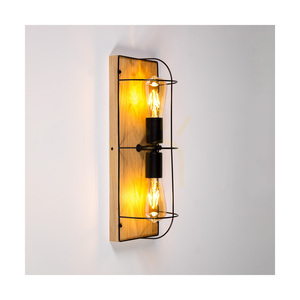 Nástenné svietidlo / stropné svietidlo Netuno, 2xE27, max.. 15 W LED, olejovaný dub / čierny kov, 46 cm small 4