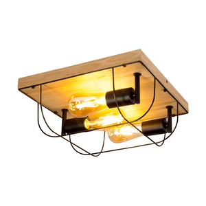 Stropné svietidlo Netuno, 3xE27, Max. 15 W LED, olejovaný dub/čierny kov, 34 cm small 1