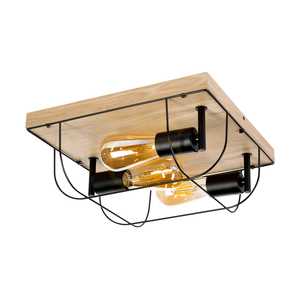 Stropné svietidlo Netuno, 3xE27, Max. 15 W LED, olejovaný dub/čierny kov, 34 cm small 0