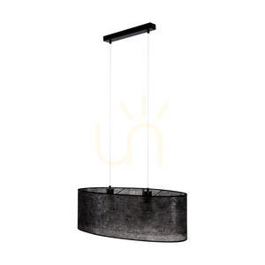 Závesné svietidlo Nevoa 2xE27 Max. 40 W, čierny kov / priehľadný PVC kábel / čierne tienidlo, 80 cm small 2