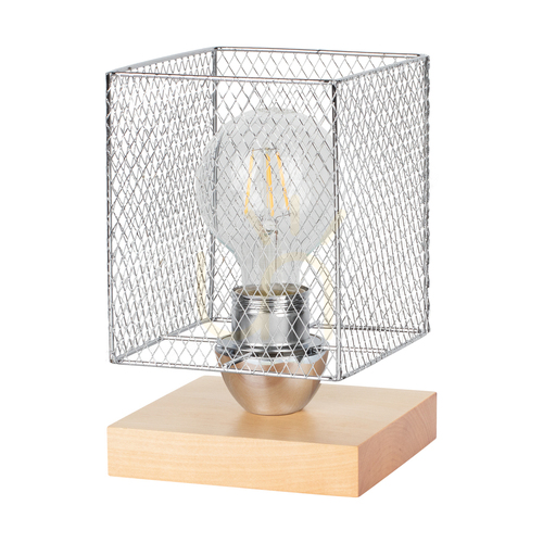 Skontrolujte Stolná lampa Norman Wood, 1xE27, Max. 25 W, breza/čierna, PVC kábel, pochrómovaný kovový tienidlo, 13,5 cm