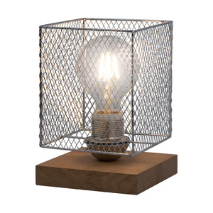 Stolná lampa Spot Light Norman Wood – olejovaný dub, chrómované kovové tienidlo, E27, 13,5 cm small 1