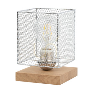 Stolná lampa Spot Light Norman Wood – olejovaný dub, chrómované kovové tienidlo, E27, 13,5 cm small 0