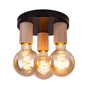 Stropné svietidlo Notri, 3xE27, Max. 15 W LED, breza/čierny kov, Ø 20 cm small 1