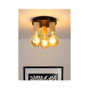 Stropné svietidlo Notri, 3xE27, Max. 15 W LED, breza/čierny kov, Ø 20 cm small 3