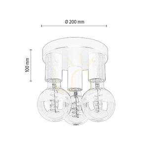 Stropné svietidlo Notri, 3xE27, Max. 15 W LED, breza/čierny kov, Ø 20 cm small 4