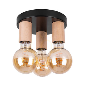 Stropné svietidlo Notri, 3xE27, Max. 15 W LED, breza/čierny kov, Ø 20 cm small 0
