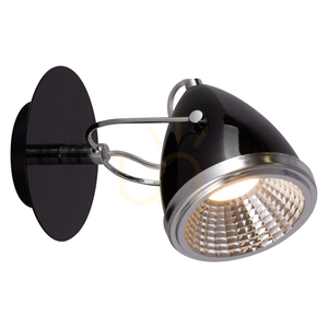 Nástenná svietidlo Oliver, obsahuje 1x LED žiarovku GU10 (max.. 6 W), čierny/chrómový kov, 21 cm small 1