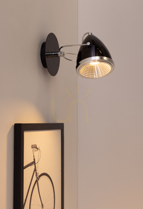 Nástenná svietidlo Oliver, obsahuje 1x LED žiarovku GU10 (max.. 6 W), čierny/chrómový kov, 21 cm small 2