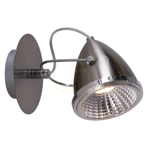 Nástenná svietidlo Oliver, obsahuje 1x LED žiarovku GU10 (max.. 6 W), saténovo-chrómový kov, 21 cm small 1