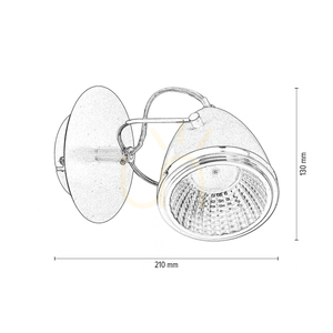 Nástenná svietidlo Oliver, obsahuje 1x LED žiarovku GU10 (max.. 6 W), saténovo-chrómový kov, 21 cm small 4