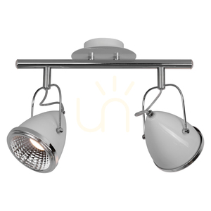 Stropné svietidlo Oliver, obsahuje 2 LED žiarovky GU10, max.. 5,5 W, biela/chrómová kovová, 35 cm small 1