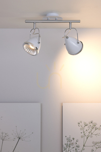 Stropné svietidlo Oliver, obsahuje 2 LED žiarovky GU10, max.. 5,5 W, biela/chrómová kovová, 35 cm small 3