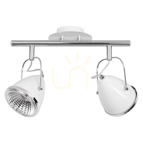 Skontrolujte Stropné svietidlo Oliver, obsahuje 2 LED žiarovky GU10, max.. 5,5 W, biela/chrómová kovová, 35 cm