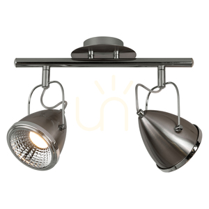 Stropné svietidlo Oliver, obsahuje 2 LED žiarovky GU10 (max.. 6 W), saténovo-chrómový kov, 35 cm small 1