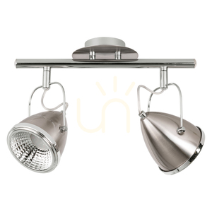 Stropné svietidlo Oliver, obsahuje 2 LED žiarovky GU10 (max.. 6 W), saténovo-chrómový kov, 35 cm small 0