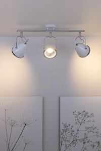 Stropné svietidlo Oliver, vrátane 3 LED žiaroviek GU10, Max. 6 W, biela/chrómová kovová, 53 cm small 3
