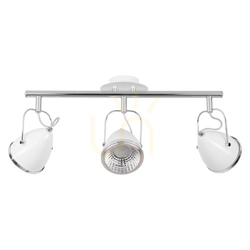 Skontrolujte Stropné svietidlo Oliver, vrátane 3 LED žiaroviek GU10, Max. 6 W, biela/chrómová kovová, 53 cm