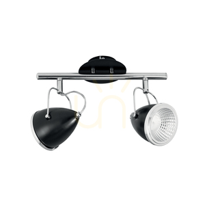 Stropné svietidlo Oliver Incl. 2x GU10 LED, max.. 6 W, čierny/chrómový kov, 35 cm small 1