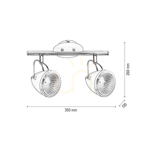 Stropné svietidlo Oliver Incl. 2x GU10 LED, max.. 6 W, čierny/chrómový kov, 35 cm small 3