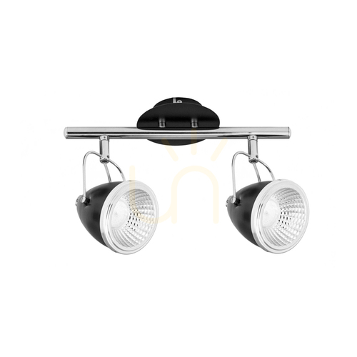 Skontrolujte Stropné svietidlo Oliver Incl. 2x GU10 LED, max.. 6 W, čierny/chrómový kov, 35 cm