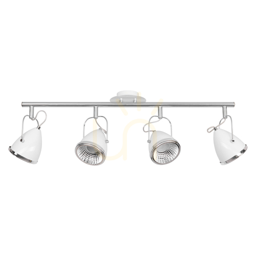 Skontrolujte Stropné svietidlo Oliver, obsahuje 4 LED žiarovky GU10, max.. 6 W, biela/chrómová kovová, 76 cm