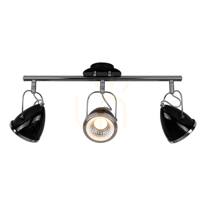 Stropné svietidlo Oliver, vrátane 3 LED žiaroviek GU10, Max. 6 W, čierny/chrómový kov, 53 cm small 1
