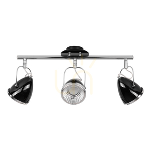 Stropné svietidlo Oliver, vrátane 3 LED žiaroviek GU10, Max. 6 W, čierny/chrómový kov, 53 cm small 0