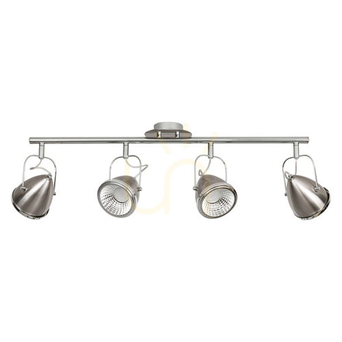 Skontrolujte Stropné svietidlo Oliver, obsahuje 4 LED žiarovky typu GU10 (max.. 6 W), saténová/chrómová, 76 cm