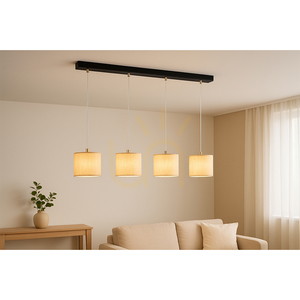 Závesné svietidlo Ora, 4xE27, Max. 25 W, čierny kov / priehľadný PVC kábel / zlatý tienidlo, 75 cm small 2