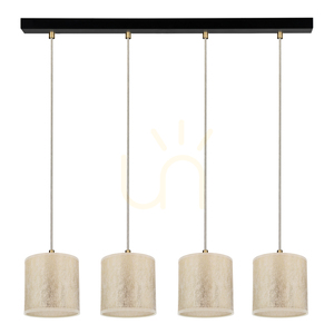 Závesné svietidlo Ora, 4xE27, Max. 25 W, čierny kov / priehľadný PVC kábel / zlatý tienidlo, 75 cm small 0