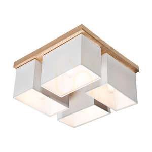 Stropné svietidlo Paloma, 4xE27, Max. 25 W, olejovaný dub/sivá, tienidlo 45 cm small 4