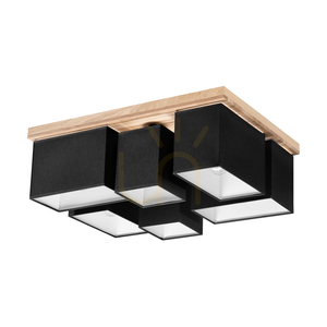 Stropné svietidlo Paloma, 6xE27, Max. 25 W, olejovaný dub/čierna, tienidlo 55 cm small 0
