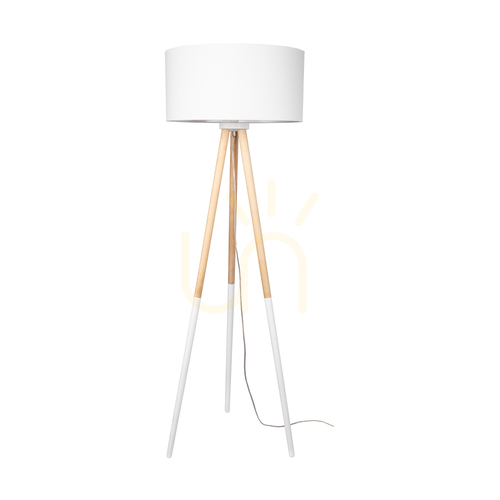 Skontrolujte Stojaca lampa Panda, 1xE27, Max. 60 W, biela breza/priehľadný PVC kábel/biely tienidlo, Ø 50 cm