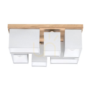 Stropné svietidlo Paloma, 6xE27, Max. 25 W, olejovaný dub/sivá, tienidlo 55 cm small 2