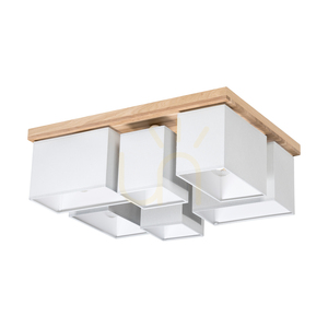 Stropné svietidlo Paloma, 6xE27, Max. 25 W, olejovaný dub/sivá, tienidlo 55 cm small 0