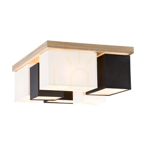 Stropné svietidlo Paloma, 6xE27, Max. 25 W, olejovaný dub / bielo-čierna, tienidlo 55 cm small 4