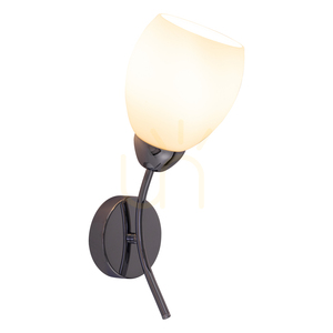 Nástenná svietidlo Parma, 1xE27, Max. 60 W, chrómový kov / biely sklenený tienidlo, 16 cm small 1