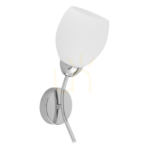 Nástenná svietidlo Parma, 1xE27, Max. 60 W, chrómový kov / biely sklenený tienidlo, 16 cm small 0