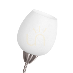 Nástenná svietidlo Parma 1xE27 Max. 60 W, saténový kov / biely sklenený tienidlo, 16 cm small 1