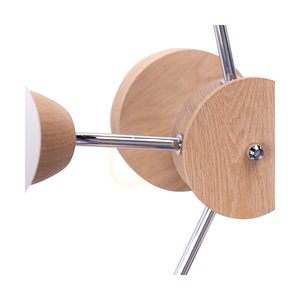 Stropné svietidlo Parma Wood, 3xE27, Max. 60 W, olejovaný dub / chrómový kov / biely sklenený tienidlo, Ø 62 cm small 2