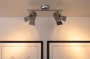 Stropné svietidlo s fotografiou, obsahuje 2 LED žiarovky typu GU10, max.. 5 W, chrómovaný kov, 40 cm small 3