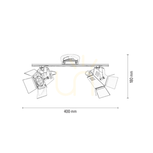 Stropné svietidlo s fotografiou, obsahuje 2 LED žiarovky typu GU10, max.. 5 W, chrómovaný kov, 40 cm small 4
