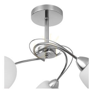 Stropné svietidlo Pisa, 3xE27, Max. 60 W, chrómový kov / biely sklenený tienidlo, Ø 58 cm small 2