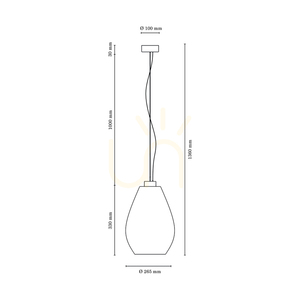Závesné svietidlo Piro, 1xE27, Max. 60 W, olejovaný dub / priehľadný PVC kábel / tienidlo z dymového skla, Ø 25 cm small 2