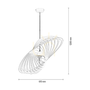 Závesné svietidlo Planet, 1xE27, Max. 60 W, biely kov / biely PVC kábel / biely kovový tienidlo, 61 cm small 3
