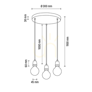 Závesné svietidlo Porcia, 3xE27, Max. 60 W, biely kov / antracitový opletený kábel / biela keramika, Ø 30 cm small 4
